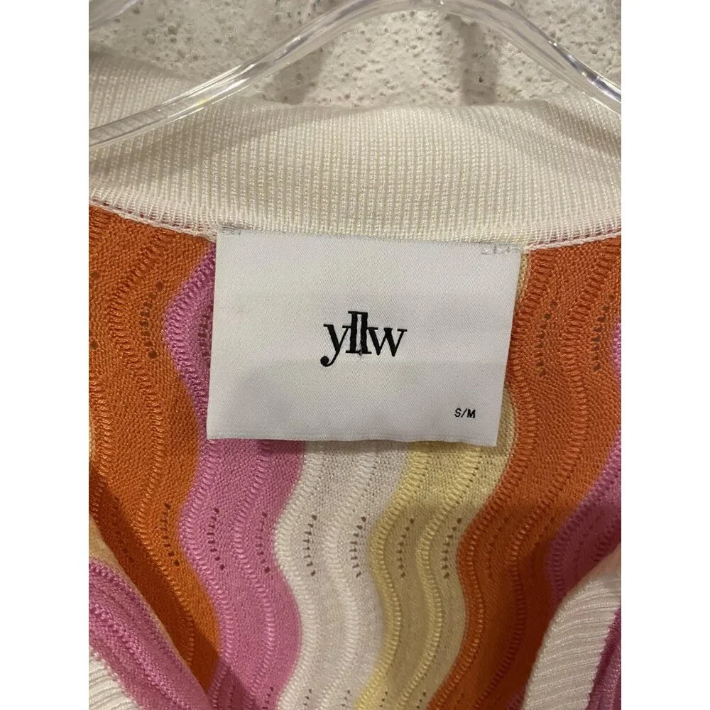 Yellow the Label Felix Dress Womens S/M Multicolor Striped Knit Button Front - Picture 3 of 4